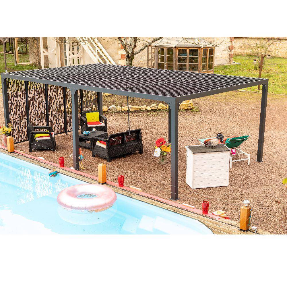 Pergola autoportante bioclima. alu 5 panneaux Moucharabieh 21m2 - Image 1