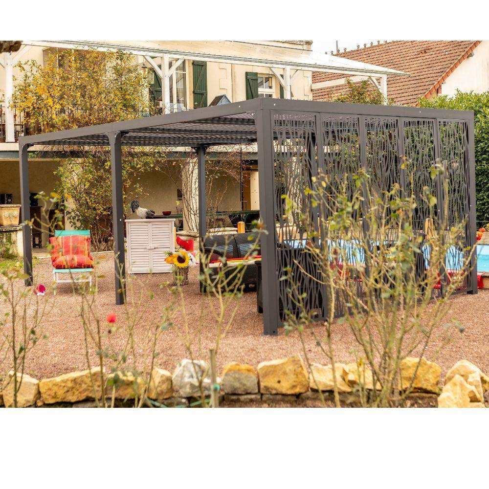 Pergola autoportante bioclima. alu 5 panneaux Moucharabieh 21m2 - Image 2