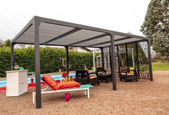 Pergola autoportante bioclima. alu 5 panneaux Moucharabieh 21m2 - Image 5