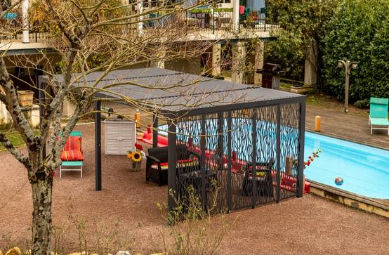 Pergola autoportante bioclima. alu 5 panneaux Moucharabieh 21m2 - Image 6