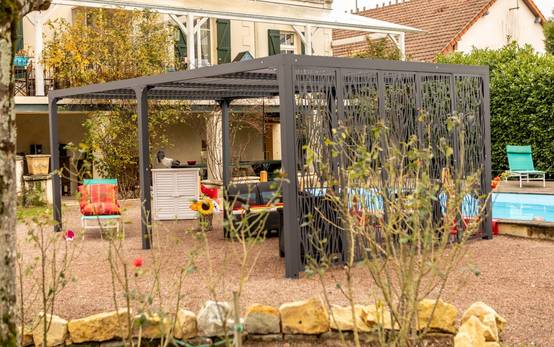 Pergola autoportante bioclima. alu 5 panneaux Moucharabieh 21m2 - Image 9
