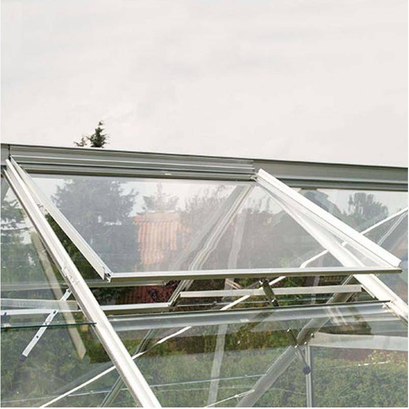 LAMS - Serre de jardin verre trempé aluminium brut 8,1 m² Carvi avec embase - Lams - Image 7