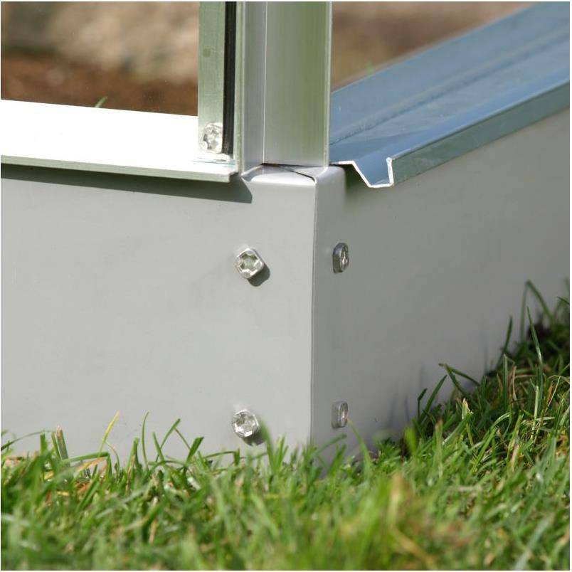 LAMS - Serre de jardin verre trempé aluminium brut 8,1 m² Carvi avec embase - Lams - Image 2