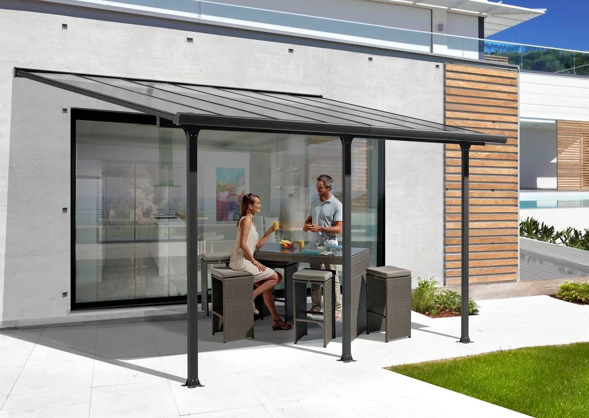 Tonnelle adossée aluminium 12 m2 - Habrita - Image 4