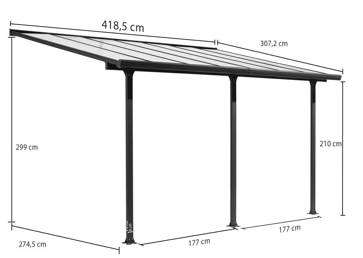 Tonnelle adossée aluminium 12 m2 - Habrita - Image 8