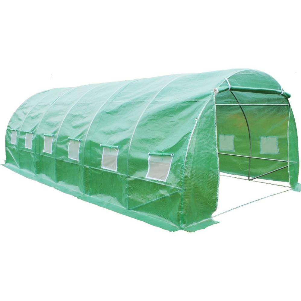 Serre de jardin tunnel acier galvanisé vert 3x6 m 18m² - HABRITA - Image 2