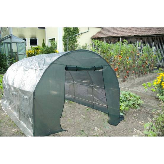 Serre de jardin tunnel acier galvanisé vert 3x6 m 18m² - HABRITA - Image 9