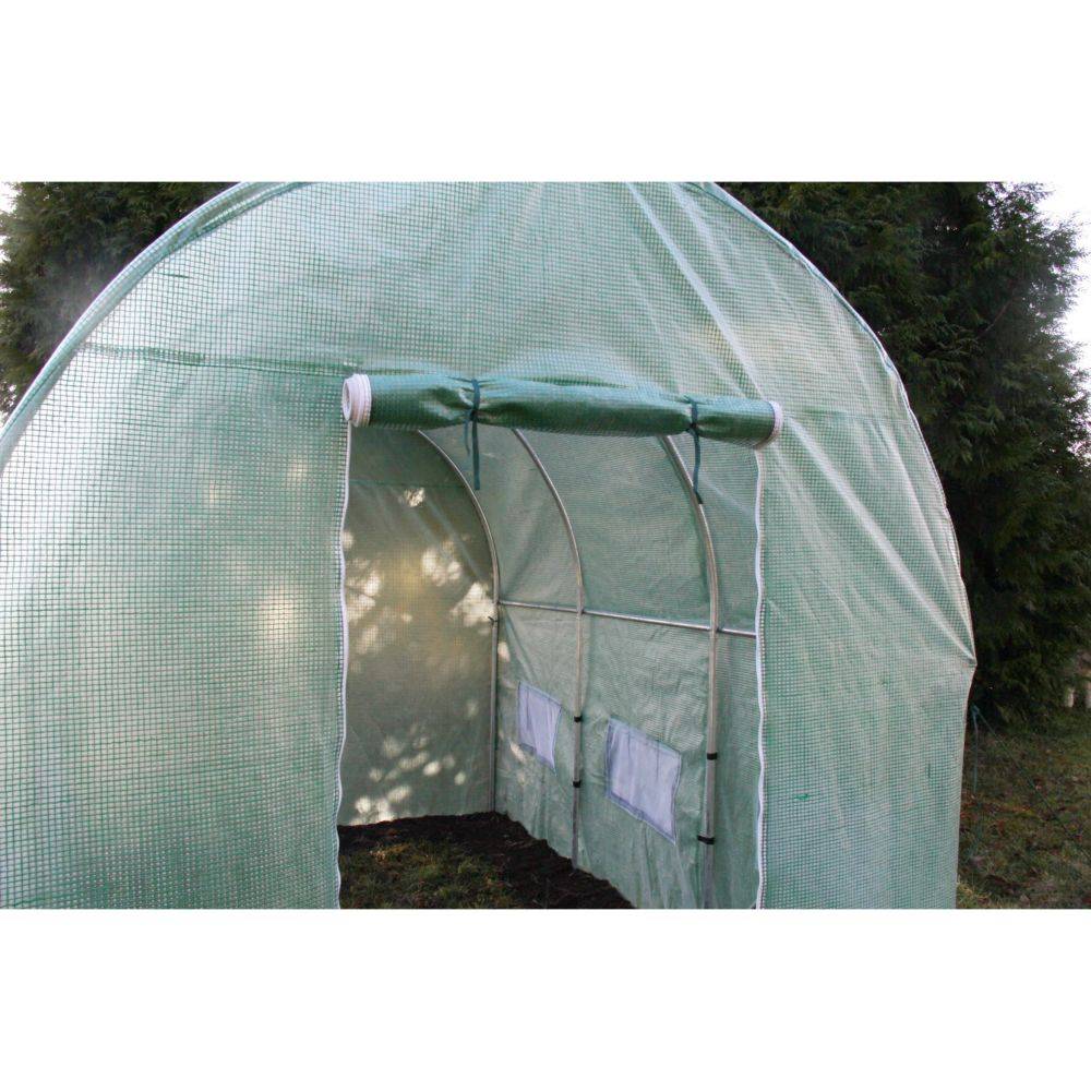 Serre de jardin tunnel acier galvanisé vert 3x6 m 18m² - HABRITA - Image 7