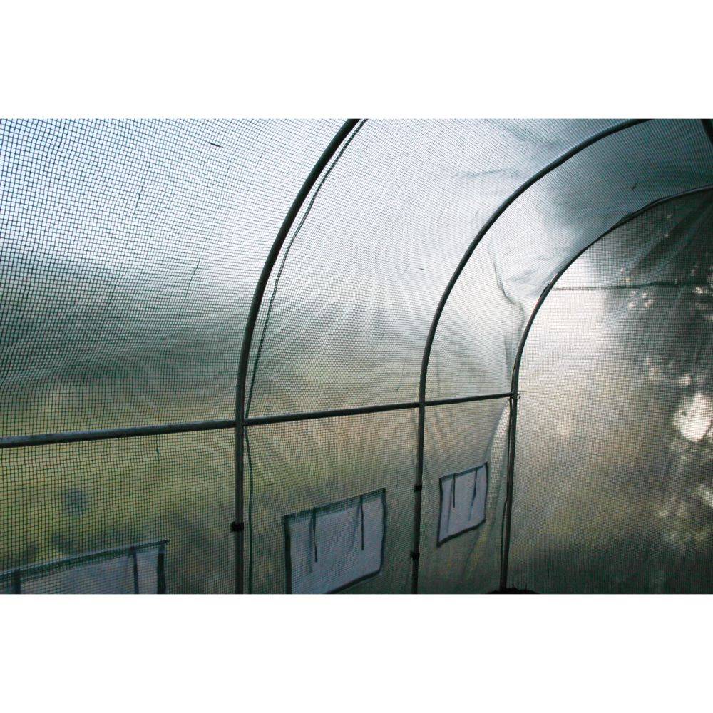 Serre de jardin tunnel acier galvanisé vert 3x6 m 18m² - HABRITA - Image 3