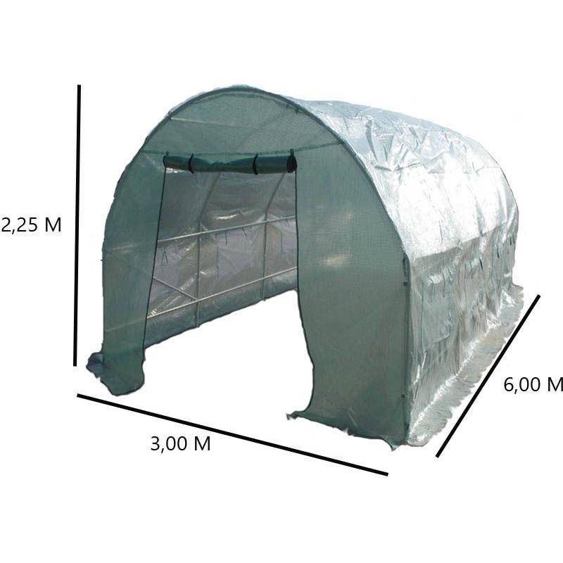 Serre de jardin tunnel acier galvanisé vert 3x6 m 18m² - HABRITA - Image 4