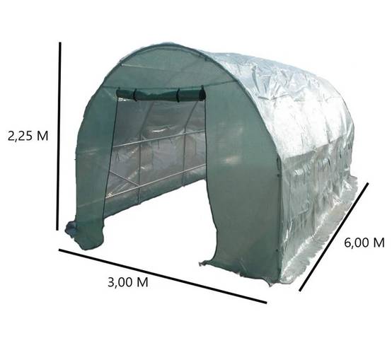 Serre de jardin tunnel acier galvanisé vert 3x6 m 18m² - HABRITA - Image 10