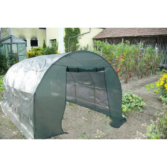 Serre de jardin tunnel acier galvanisé vert 3x6 m 18m² - HABRITA - Image 14