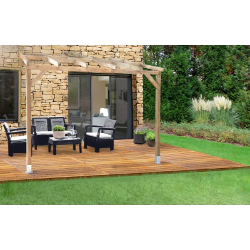 Pergola adossée bois traité 3x3 m - Image 7