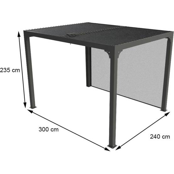 Pergola autoportante bioclima. Alu. Av rideau latéral 7,20 m2 - Image 2