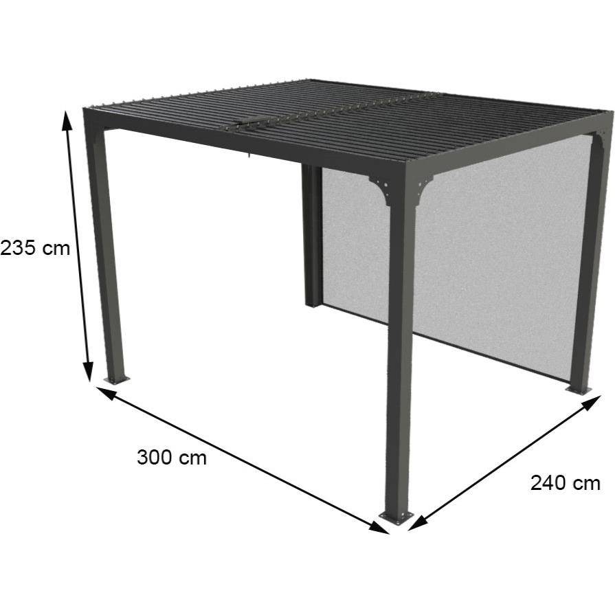 Pergola autoportante bioclima. Alu. Av rideau latéral 7,20 m2 - Image 2