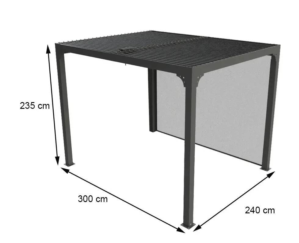Pergola autoportante bioclima. Alu. Av rideau latéral 7,20 m2 - Image 4