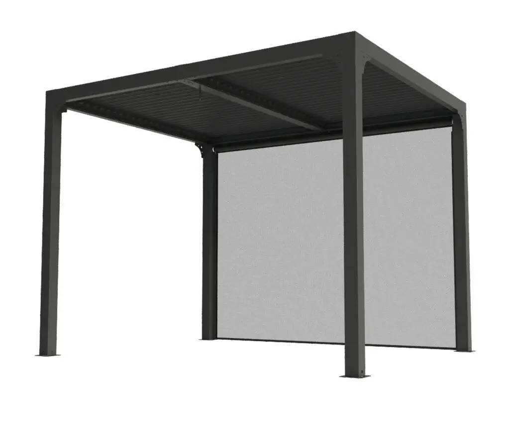Pergola autoportante bioclima. Alu. Av rideau latéral 7,20 m2 - Image 6