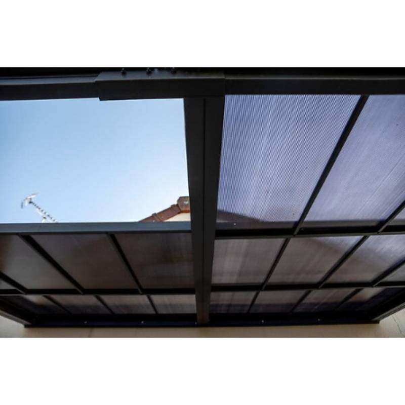 Pergola adossée aluminium avec toit coulissant 12 m2 - Habrita - Image 4