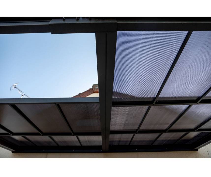 Pergola adossée aluminium avec toit coulissant 12 m2 - Habrita - Image 14