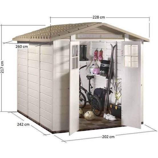 Abri de Jardin Résine Beige 6,03 m² EVO240 – HABRITA - Image 4
