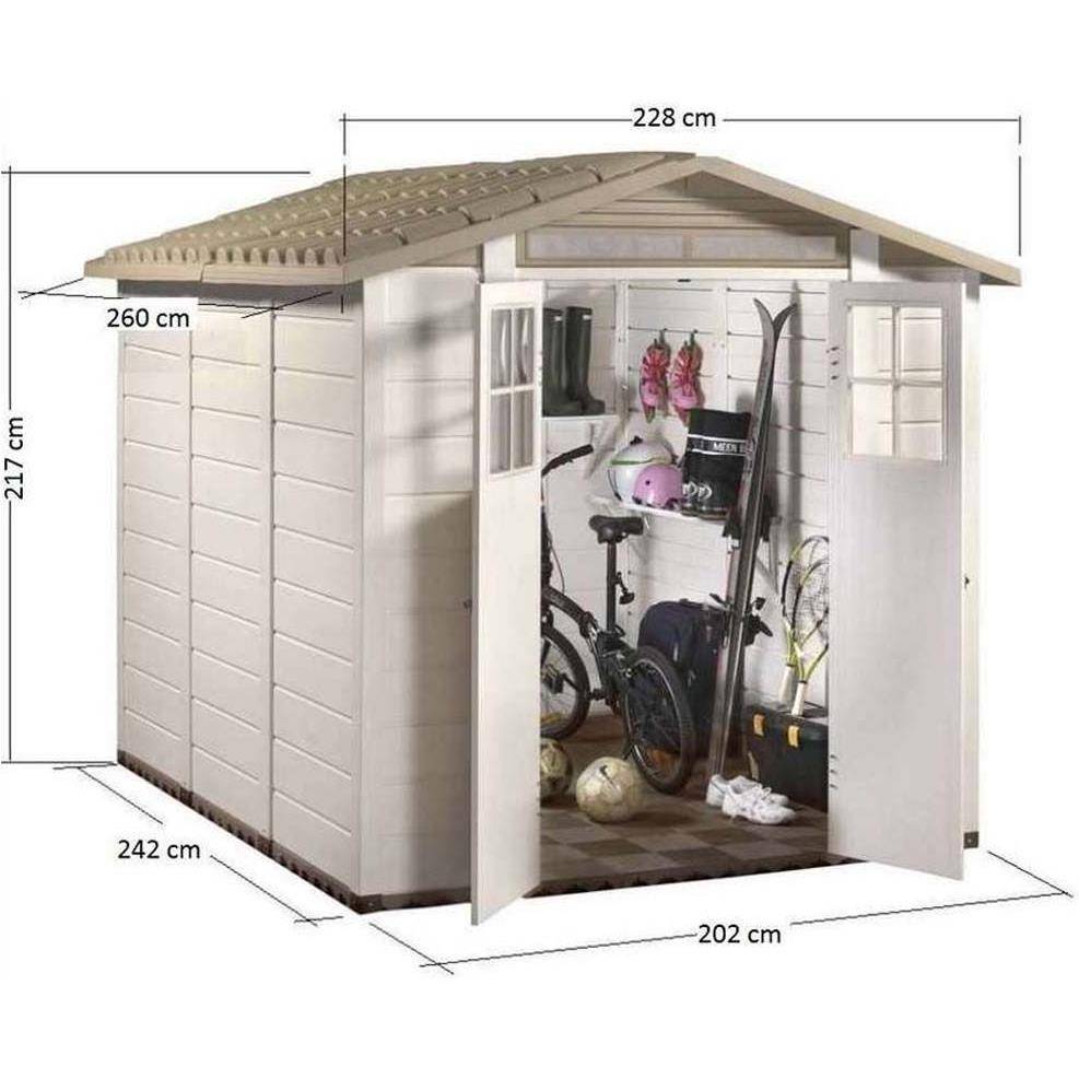 Abri de Jardin Résine Beige 6,03 m² EVO240 – HABRITA - Image 4