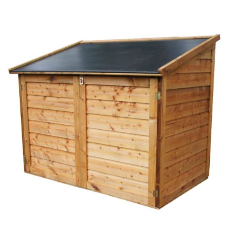 Comintes - Coffre De Jardin En Bois Toit Polypropylène Marron 1200L 154 x 96 x 125 cm - TROCADERO - Image 3