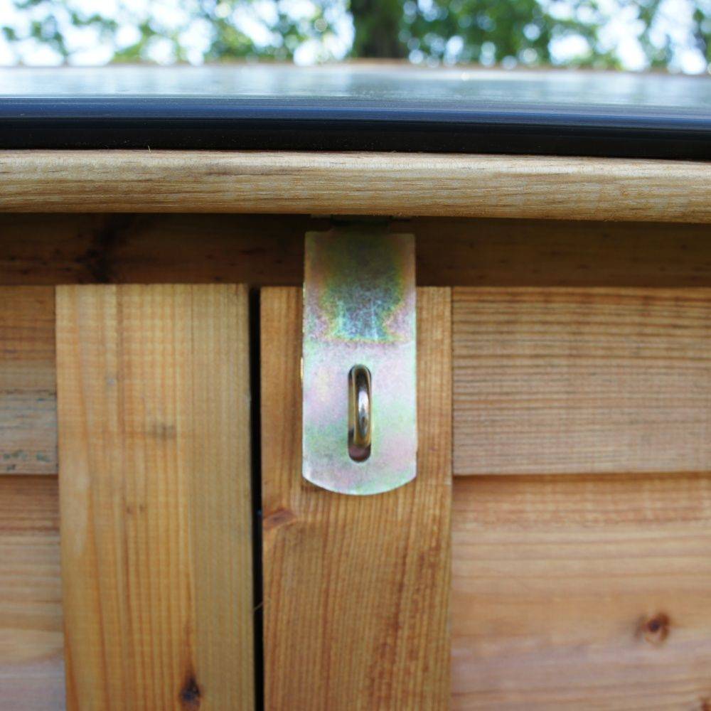 Comintes - Coffre De Jardin En Bois Toit Polypropylène Marron 1200L 154 x 96 x 125 cm - TROCADERO - Image 13