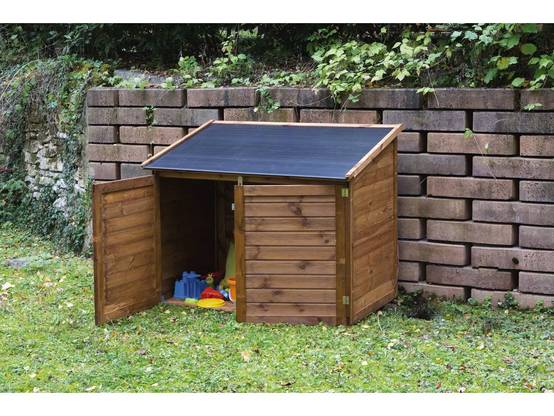 Comintes - Coffre De Jardin En Bois Toit Polypropylène Marron 1200L 154 x 96 x 125 cm - TROCADERO - Image 16