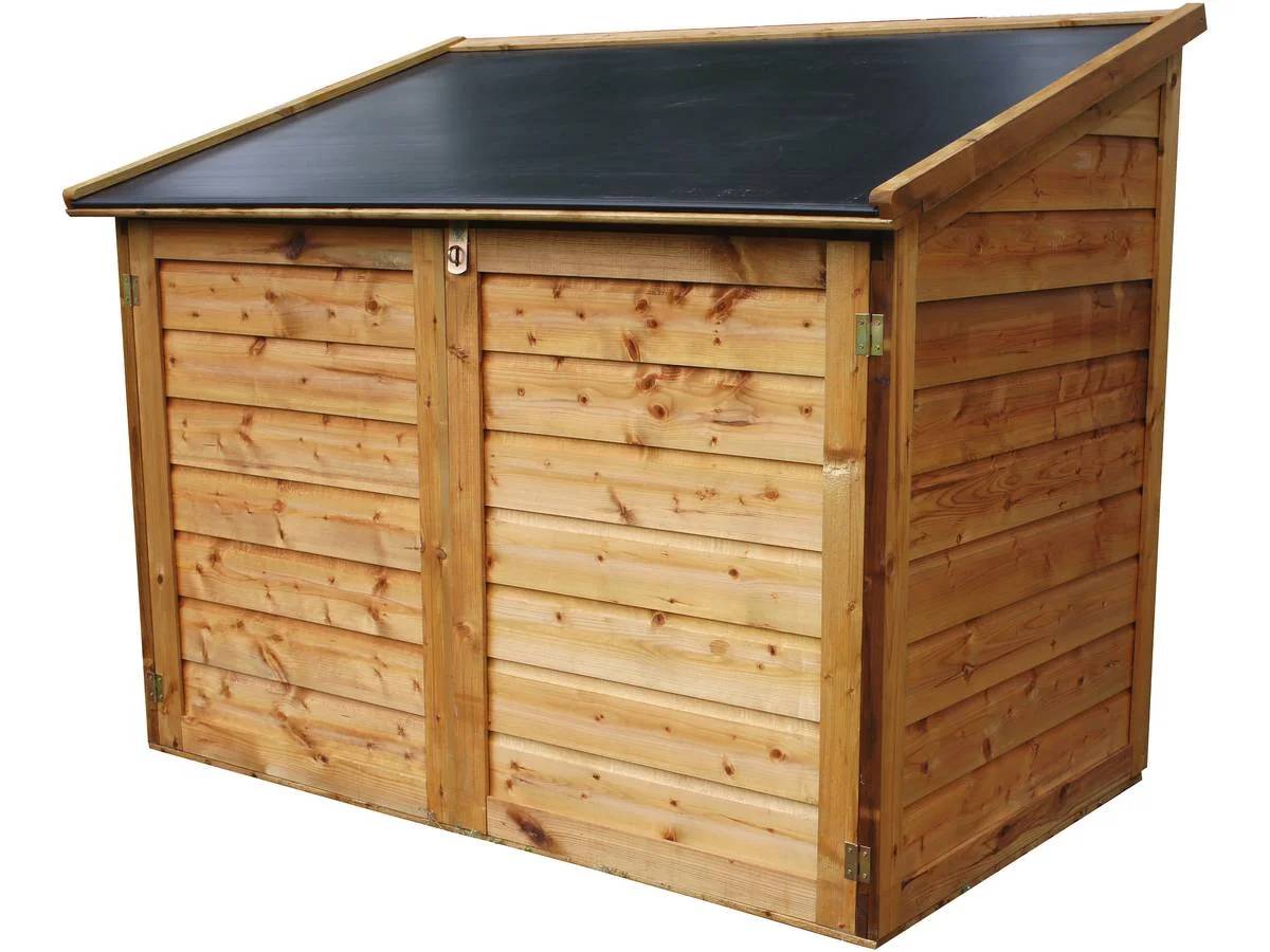 Comintes - Coffre De Jardin En Bois Toit Polypropylène Marron 1200L 154 x 96 x 125 cm - TROCADERO - Image 14