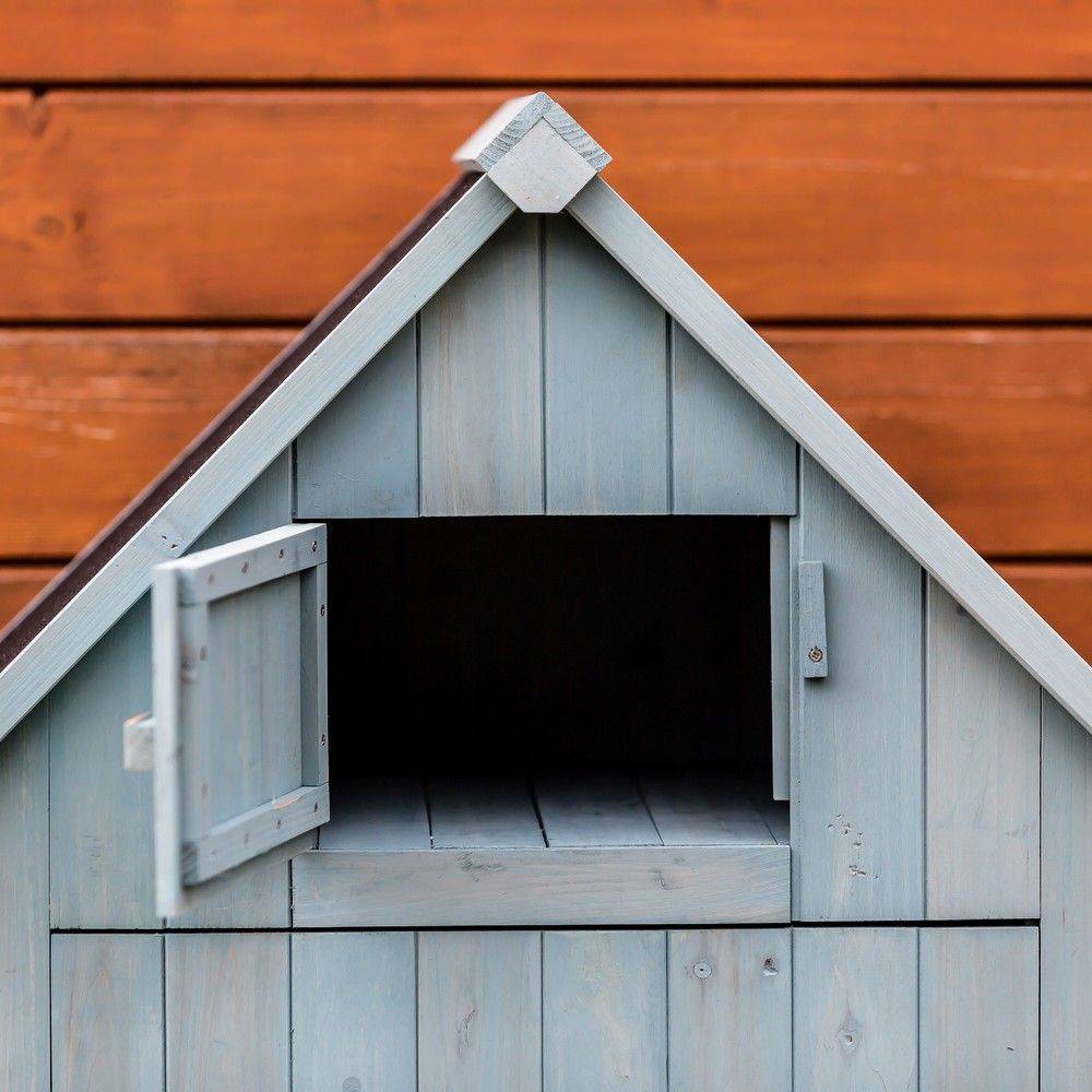 Armoire de Jardin Cabine Bois Bleu 0,41 m2 – HABRITA - Image 3