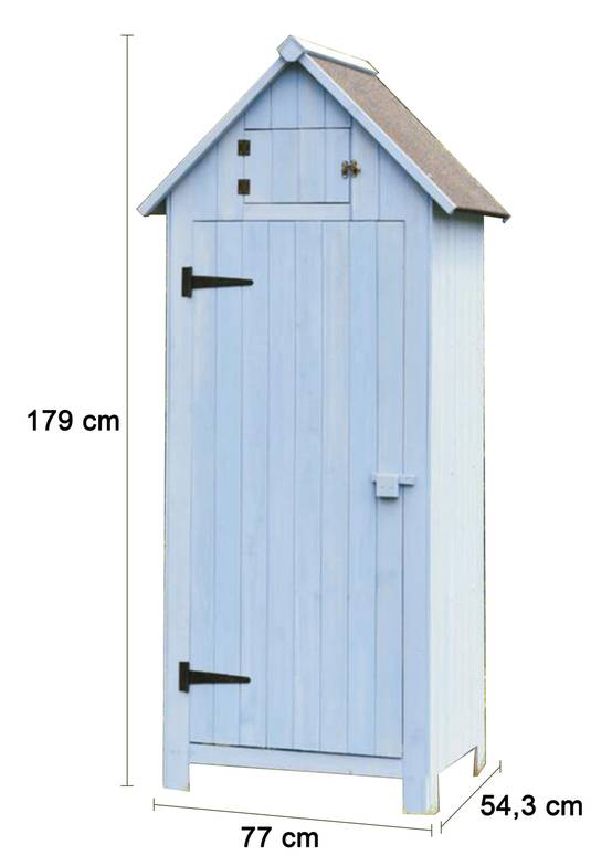 Armoire de Jardin Cabine Bois Bleu 0,41 m2 – HABRITA - Image 9