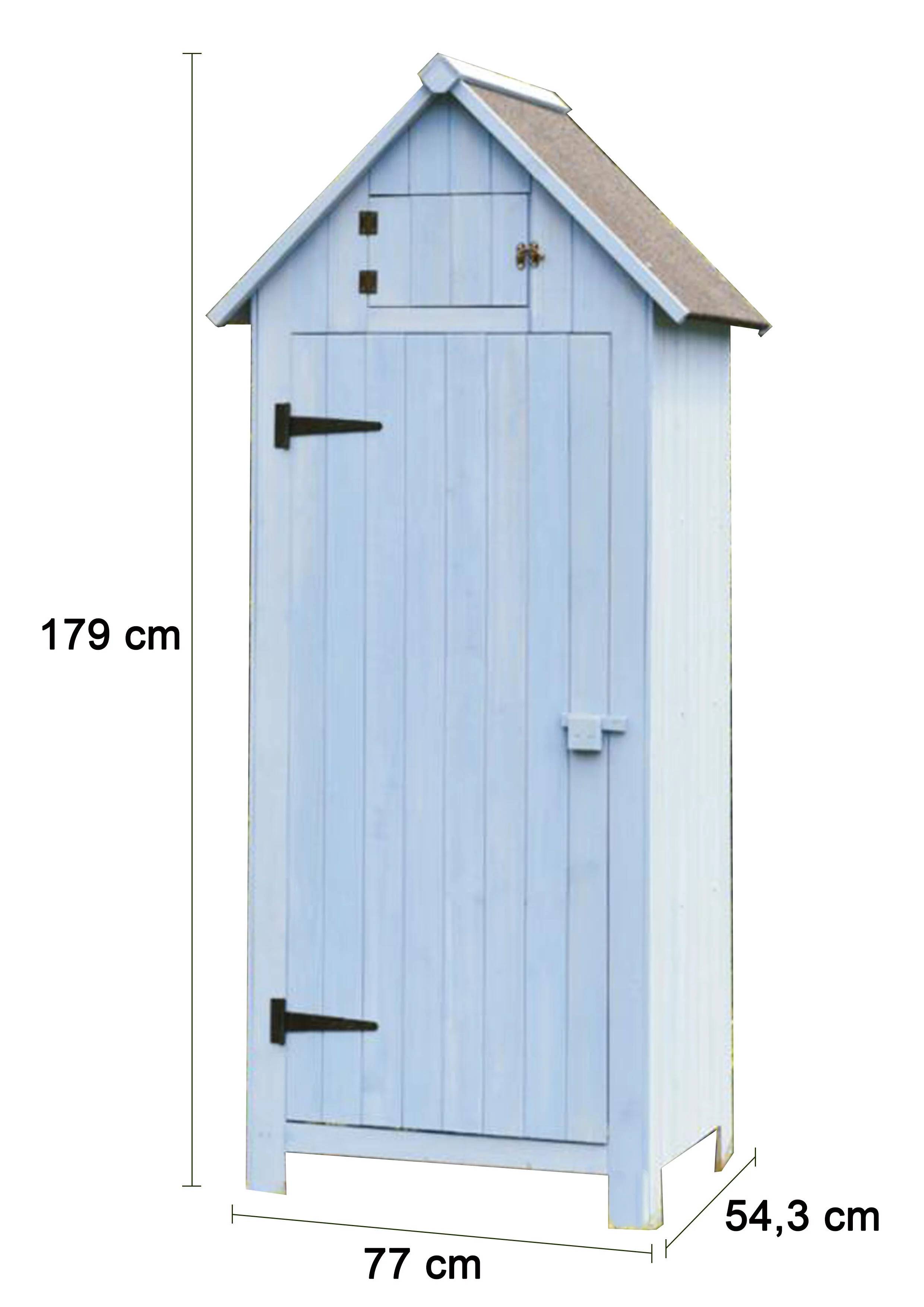 Armoire de Jardin Cabine Bois Bleu 0,41 m2 – HABRITA - Image 9
