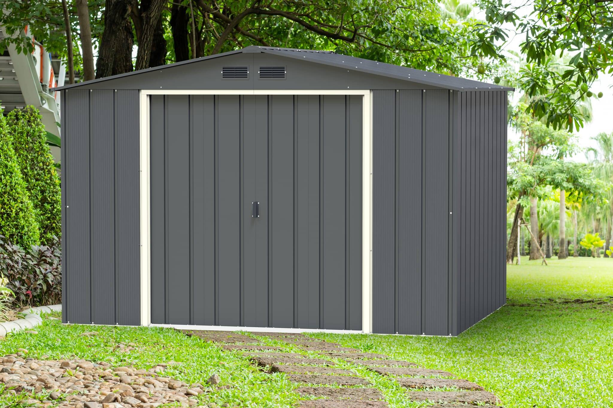 Duramax - Caseta de jardin métal gris antracite ECO Gandia