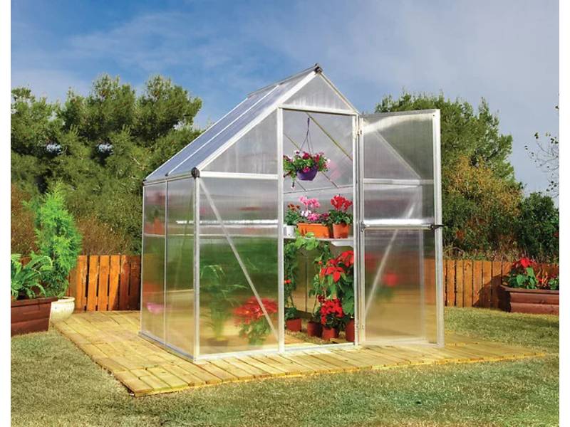 Canopia by Palram - Serre de jardin polycarbonate aluminium brut 2,3 m² Mythos avec embase - Canopia by Palram - Image 3