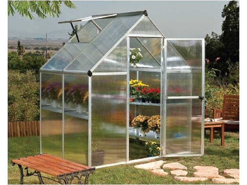 Canopia by Palram - Serre de jardin polycarbonate aluminium brut 2,3 m² Mythos avec embase - Canopia by Palram - Image 1