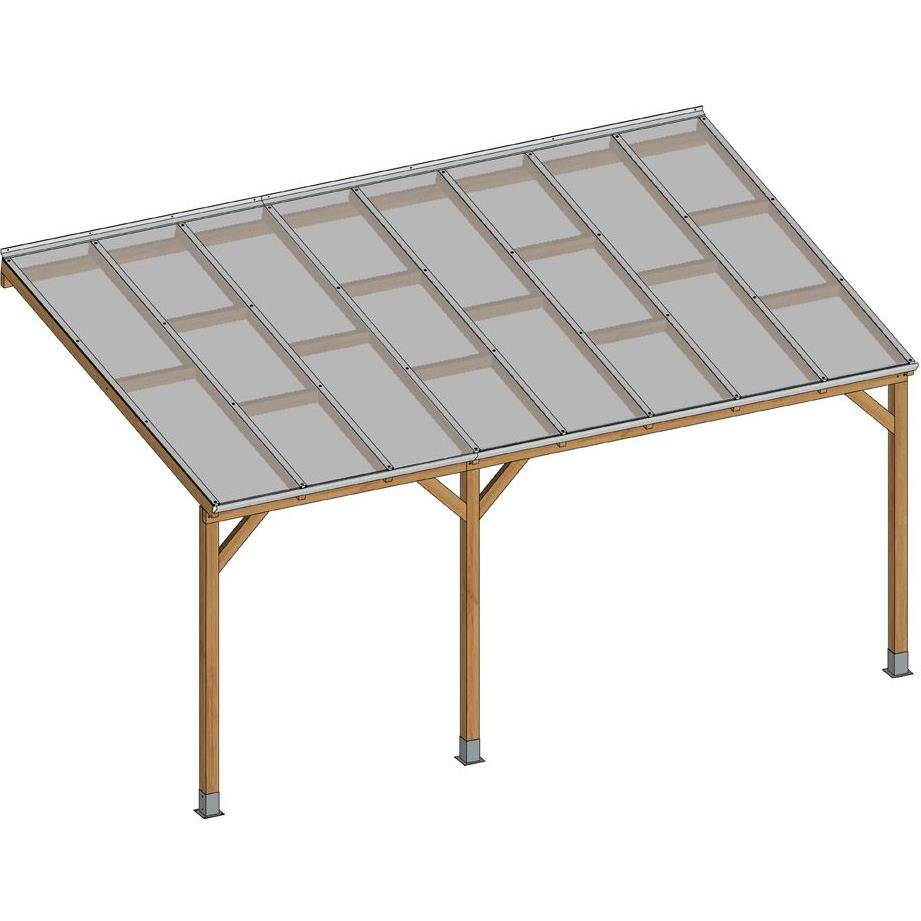 Pergola Toit Bois Traité Polycarbonate – BOIS TRAITÉ AUTOCLAVE - Image 2