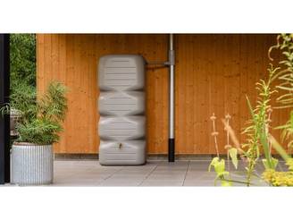 Garantia - Récupérateur d'eau de pluie 1000L robinet et collecteur inclus gris béton - GARANTIA
