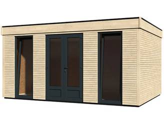 Decor et Jardin - Abri De Jardin Bois PVC Gris-Anthracite Toit Plat Semi-Habitable 16,7m² Ep.90mm – DECOR ET JARDIN