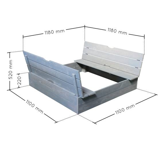 Soulet - Bac à sable bois lasuré gris avec bancs – SOULET - Image 8