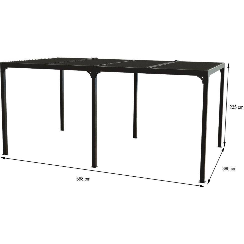 Pergola bioclimatique autoportante aluminium XXL 21,52 m2