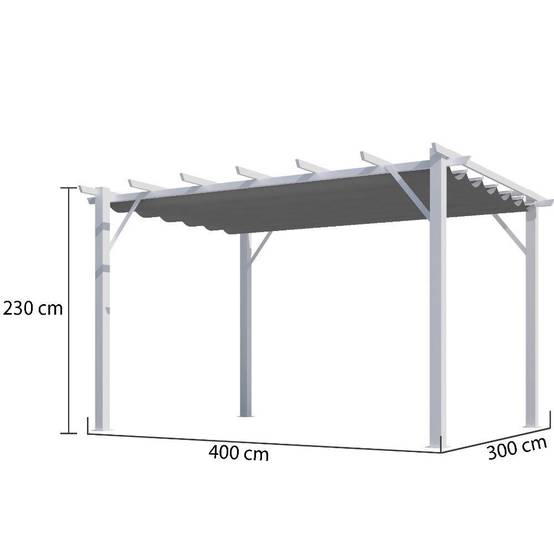 Pergola autoportante aluminium blanc 12 m2 - Habrita - Image 3