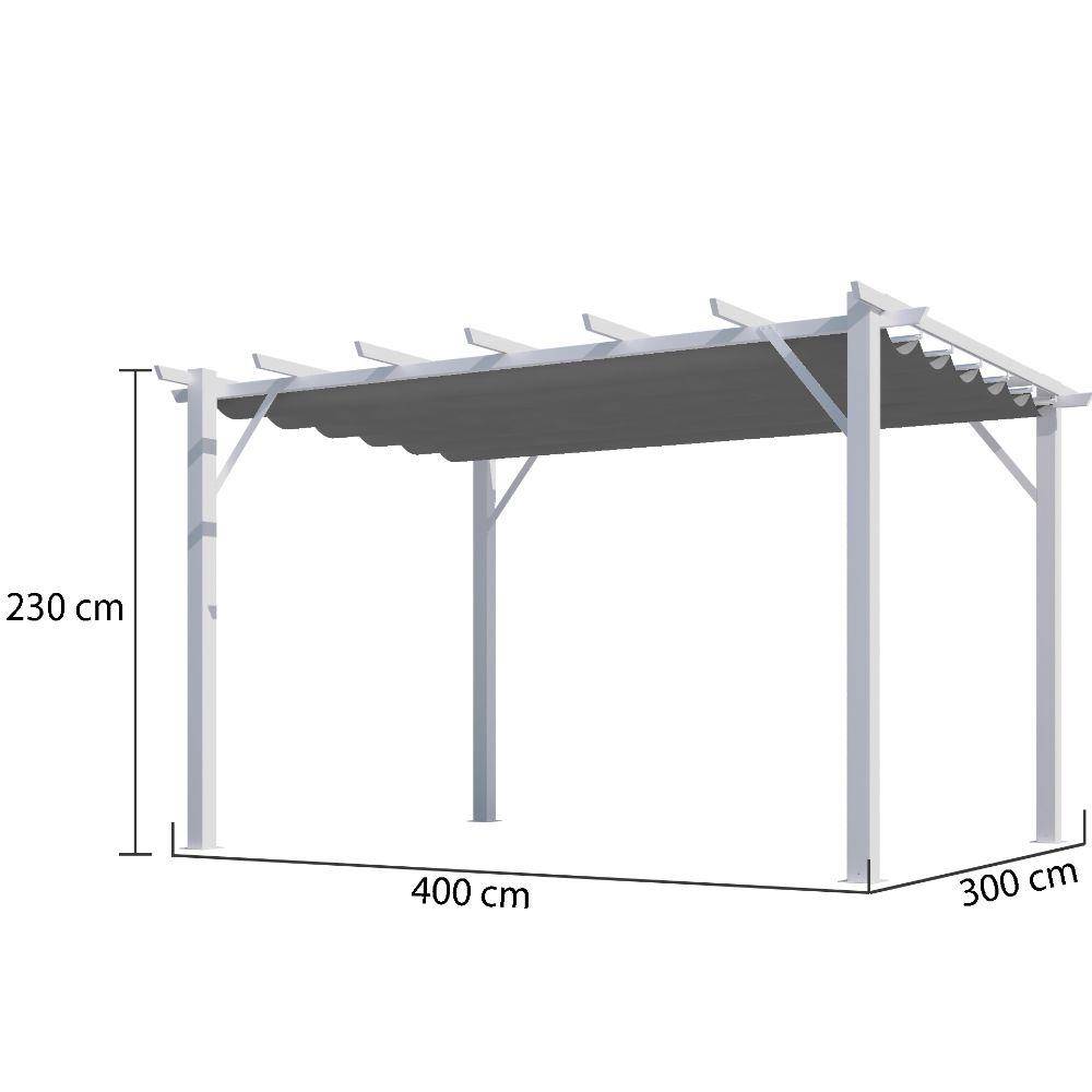 Pergola autoportante aluminium blanc 12 m2 - Habrita - Image 3