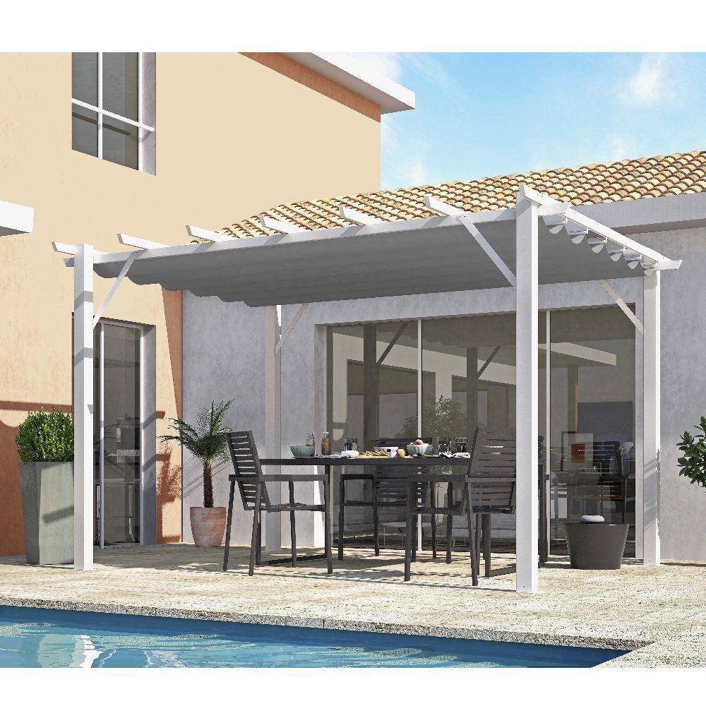 Pergola autoportante aluminium blanc 12 m2 - Habrita - Image 1