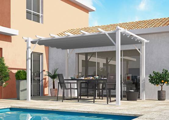 Pergola autoportante aluminium blanc 12 m2 - Habrita - Image 4