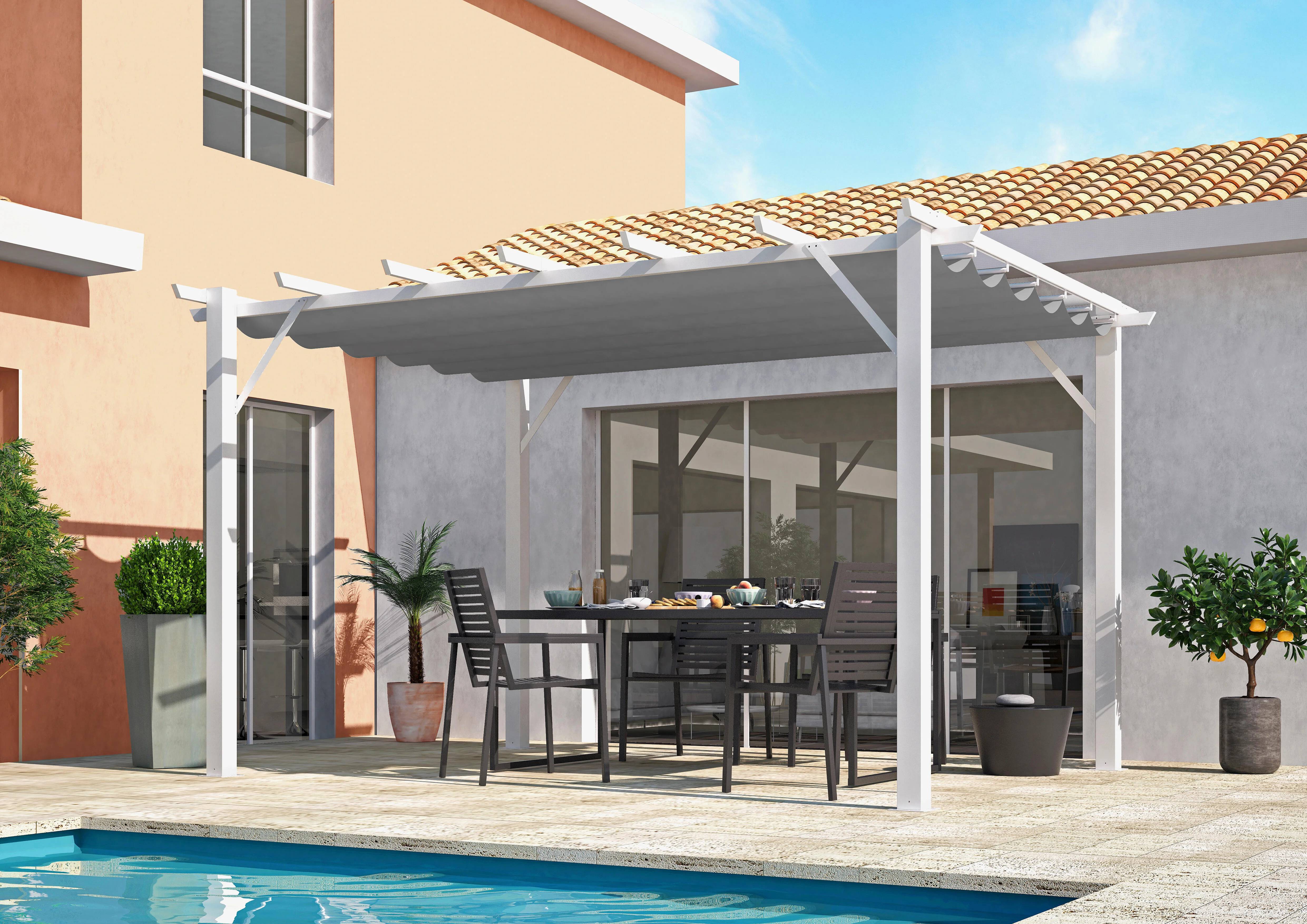 Pergola autoportante aluminium blanc 12 m2 - Habrita - Image 4
