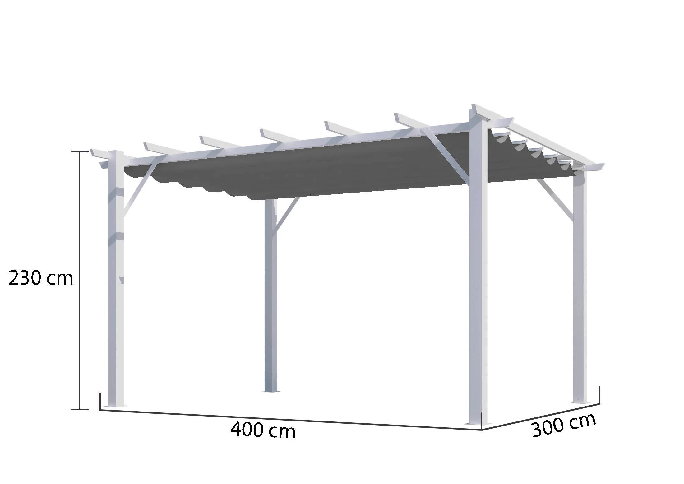 Pergola autoportante aluminium blanc 12 m2 - Habrita - Image 5