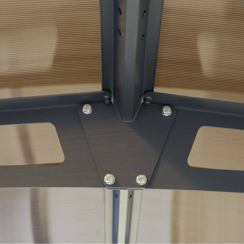 Carport Arcadia 10600 Polycarbonate Aluminium Gris Anthracite 107,7x359x242 cm – PALRAM - Image 2