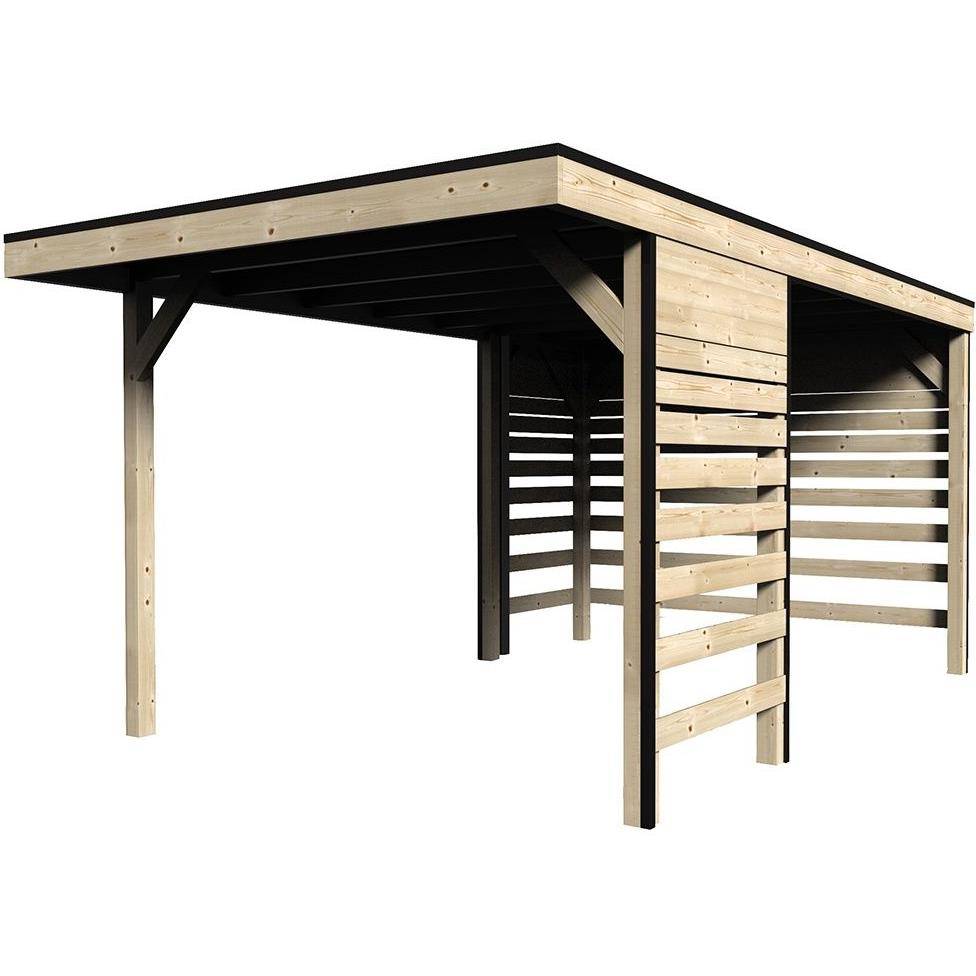 Carport 1 Voiture Bois Sapin – DECOR & JARDIN - Image 1