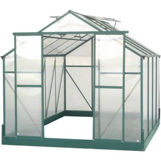 Serre de Jardin Aluminium Polycarbonate 4 mm Vert 7,44 m² SR3024J - HABRITA - Image 1