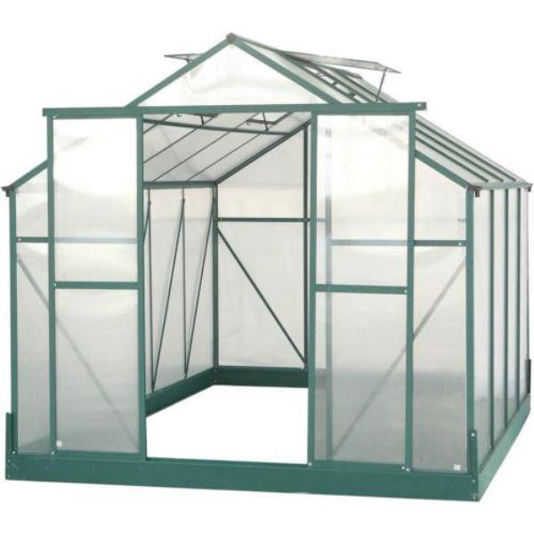 Serre de Jardin Aluminium Polycarbonate 4 mm Vert 7,44 m² SR3024J - HABRITA - Image 1